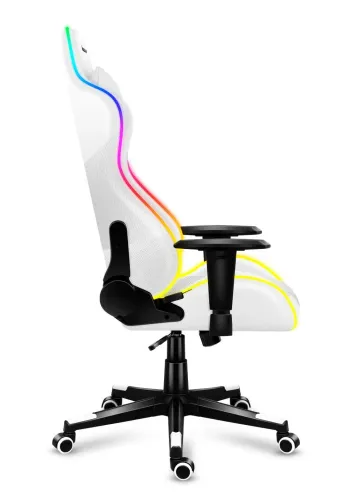 Fotel Huzaro Force 6.2 RGB LED Gamingowy do 130kg Tkanina Biały