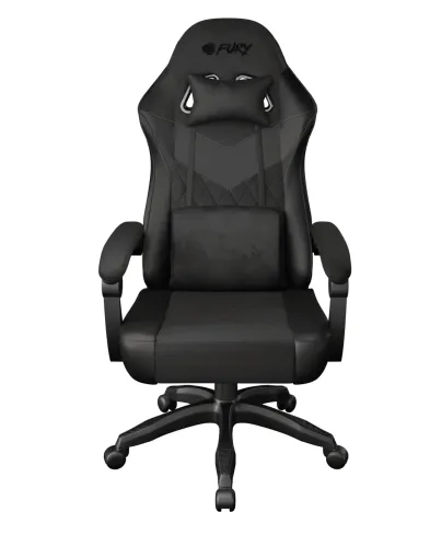 Fotel Fury Shinai S2 Gamingowy do 120kg ECO Skóra Tkanina Czarny