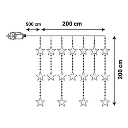 Kurtyna dekoracyjna CHRISTMAS DECORATION 1079240 415 LED Sieciowe 2 m Transparentny