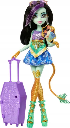 LALKA MONSTER HIGH STRASZYSEKRETY S7 Jinafire Long wakacje zestaw z walizką