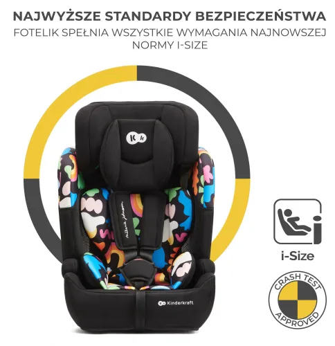 Fotelik samochodowy KINDERKRAFT Comfort Up I-Size Happy Shapes 76-150 cm (9-36 kg) Wielokolorowy