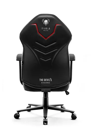 Fotel Diablo Chairs X-Gamer 2.0 Normal Size Gamingowy do 150kg Skóra ECO Tkanina Dark obsidian