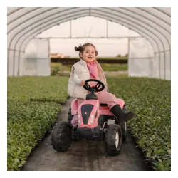Falk Traktor Country Star Różowy na Pedały + Przyczepka i Klakson 2-5Lat.