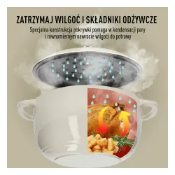 BROWIN Ecru 4 l - garnek żeliwny emaliowany