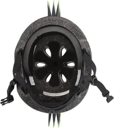 Kask rowerowy RASKULLZ T-Rex Bonez Mohawk Czarno-zielony dla Dzieci (rozmiar XS)