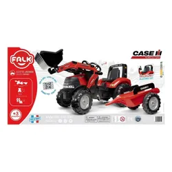 Falk Traktor Case na Pedały z Łyżką i Przyczepką Czerwony od 3 Lat