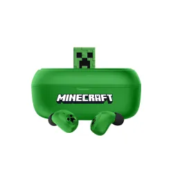 Słuchawki bezprzewodowe OTL Technologies Minecraft Creeper 3D Character Collectible TWS Earphones Dokanałowe Bluetooth 5.3 Zielony