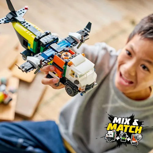 LEGO 60505 City Zestaw z samolotem, ciężarówką serwisową i poduszkowcem