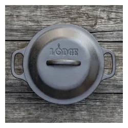 LODGE Dutch Oven 1,9 l czarny - garnek żeliwny z pokrywką