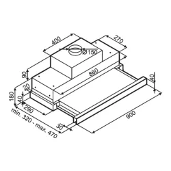 Okap VDB Vector PRO 90 Czarny