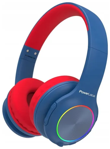 PowerLocus PLED Bezprzewodowe Słuchawki Bluetooth dla dzieci z LED niebiesko-czerwone