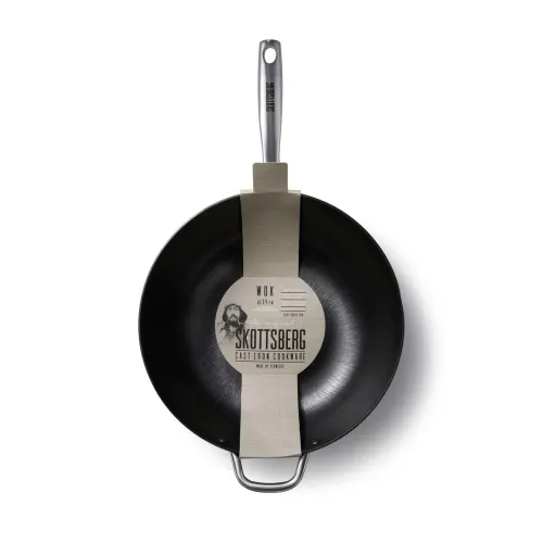 SKOTTSBERG Cast Iron 34 cm - patelnia / wok żeliwny na ognisko nieprzywierający