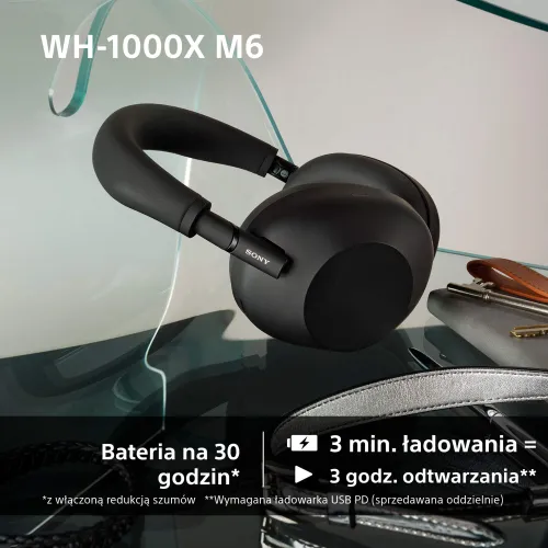 Słuchawki nauszne SONY WH-1000XM6 ANC Czarny