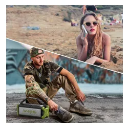 Głośnik mobilny W-KING D8 Czarno-zielony