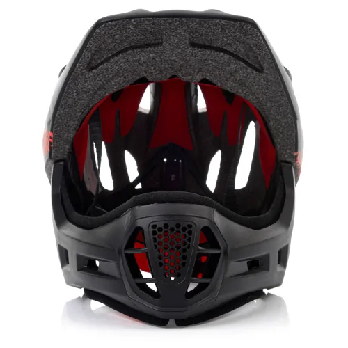 Kask rowerowy full-face METEOR Lupus S 48-52 cm czarny/czerwony