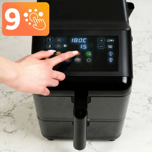 Air Fryer Frytkownica beztłuszczowa BERDSEN BD-663 11.6l z podwójnym koszem i okienkiem do obserwacji postępów gotowania