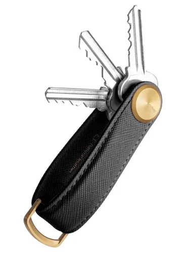 Skórzane etui organizer na klucze Orbitkey Key Organiser Pro Saffiano Leather - liquorice black