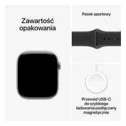 Apple Watch 11 GPS + Cellular 42mm koperta z aluminium (gwiezdna szarość) + pasek sportowy rozmiar M/L (czarny)