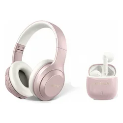 Słuchawki nauszne GUESS + Słuchawki douszne GUESS Różowy