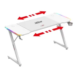Biurko gamingowe HUZARO Hero 3.3 RGB Biały