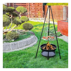 Palenisko trójnóg duży grill ogniskowy ogrodowy wiszący 2w1