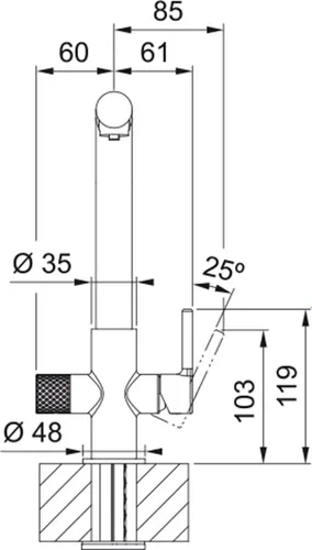 Bateria FRANKE Lina Clear Water 2.0 L 120.0730.779 Chrom