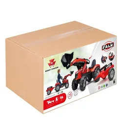 Traktor Na Pedały Dla Dzieci 3-6 Lat Do 50Kg Falk Massey Ferguson Przyczepa Klakson Łańcuch