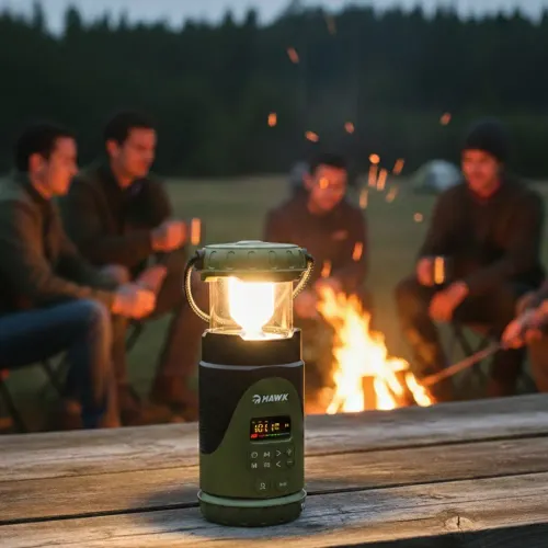 Radioodbiornik Hawk Expedition R30 Na korbkę, Solarne, Latarka, Radio FM Zielony