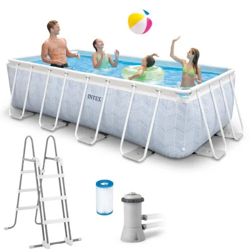 Basen ogrodowy stelażowy Chevron Prism Frame Rectangular 400x200x100 cm INTEX 26780 NP