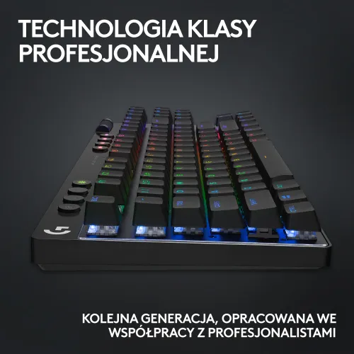 Klawiatura mechaniczna Logitech G Pro X TKL Lightspeed Tactile - GX Brown - czarny