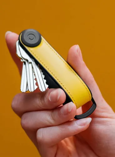 Skórzane etui organizer na klucze Orbitkey Hybrid Leather - solar yellow