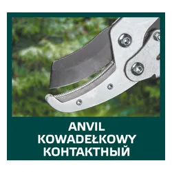 Sekator do gałęzi kowadełkowy, uchwyty aluminiowe, teleskopowe Verto 15G259