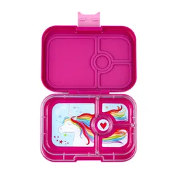 Średni prostokątny lunchbox Yumbox Panino - malibu purple / unicorn tray