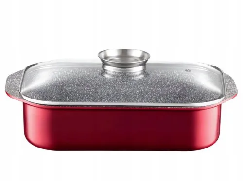 Brytfanna Metallic RED 6,5L +dozownik GARNEK na prezent kuchenny pokrywa