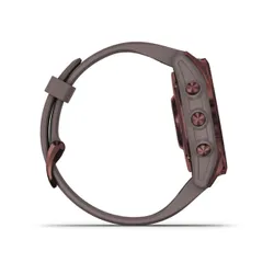 Смарт-часы Garmin FENIX 7S Sapphire Solar титановый темно-бронзовый с серым силиконовым ремешком (010-02539-29)