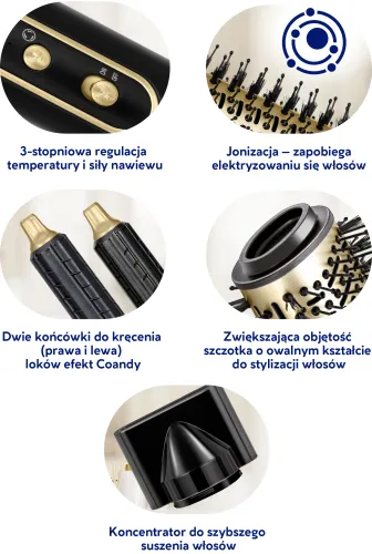 Suszarko-lokówka MPM MLW-25 1200W Jonizacja Zimny nawiew 3 poziomy temperatury