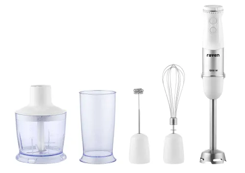 Blender Raven EBR008 1300W Rozdrabniacz Końcówka do ubijania Spieniacz do mleka