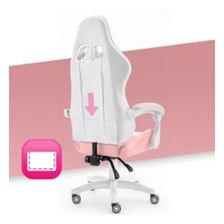Fotel gamingowy HELL'S CHAIR Rainbow 2.0 Różowo-Biały