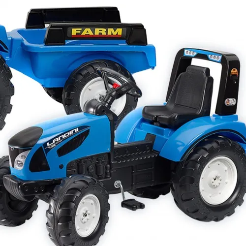 Falk Traktor Landini Niebieski Na Pedały Z Przyczepką Od 3-7 Lat