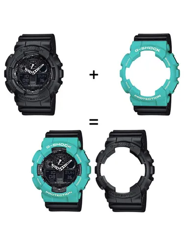 Casio Zegarek SET GA-100-1A1ER + BEZEL 10410475 + PASEK 10347688