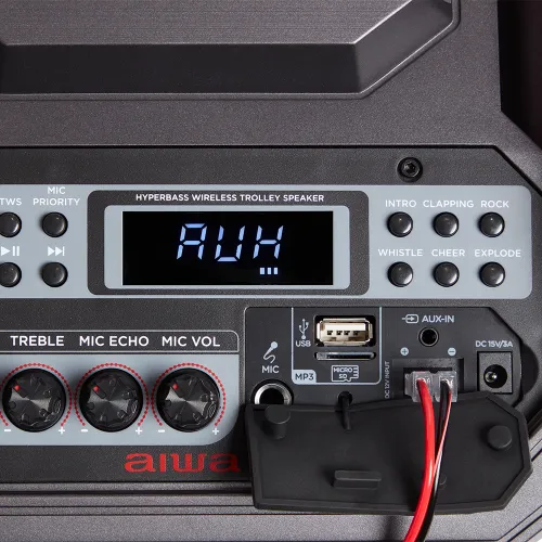 Power Audio Aiwa KBTUS-608MKII 80W Bluetooth Mikrofon Karaoke Czarny