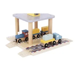 Tooky Toy Dźwig Portowy Drewniany Zestaw