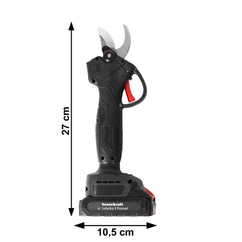 Ogrodowy sekator akumulatorowy elektryczny do gałęzi 2 akumulatory czarny