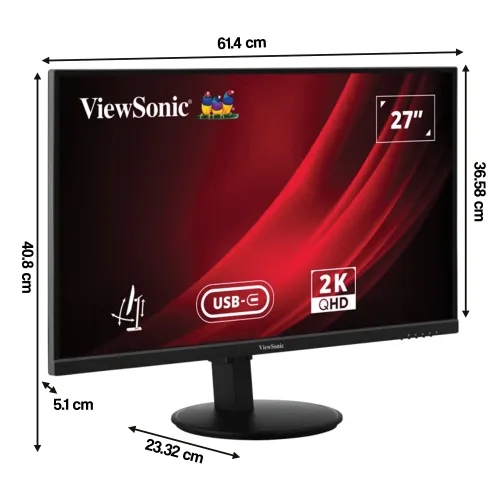 Monitor VIEWSONIC VG2709-2K-MHDU-2 27" 2560x1440px IPS 100Hz 4 ms [GTG]