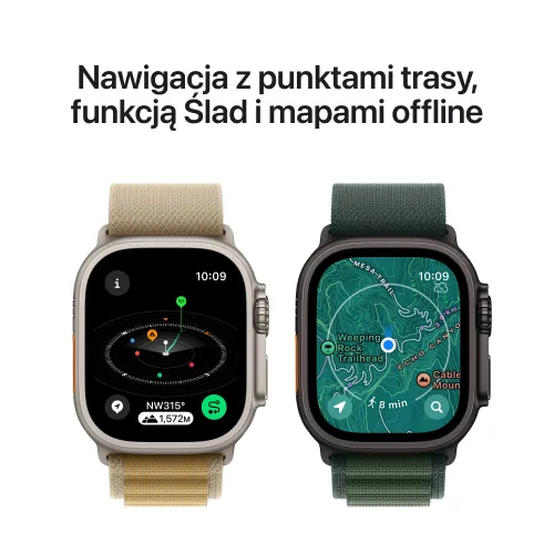 Apple Watch Ultra 2 GPS + Cellular 49mm koperta tytanowa (czarny) + bransoleta mediolańska z tytanu rozmiar L (czarny) (Stan Doskonały)