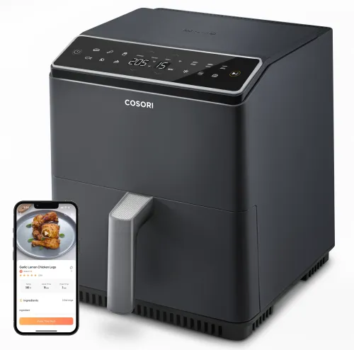 Frytkownica beztłuszczowa Cosori Dual Blaze 1700W 6,4l Aplikacja mobilna Szary