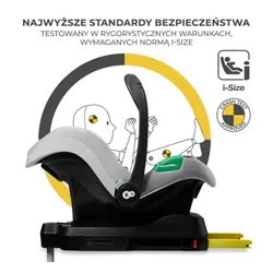 Fotelik samochodowy KINDERKRAFT Mink Pro I-Size z bazą 40-75 cm (0-13 kg) Szary