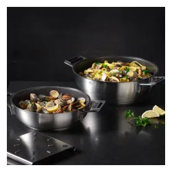 ROESLE Silence Pro 24 cm - patelnia do serwowania nieprzywierająca z dwoma uchwytami