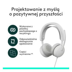 Słuchawki LOGITECH Zone Wired 2 Przewodowe, Nauszne, ANC Biały