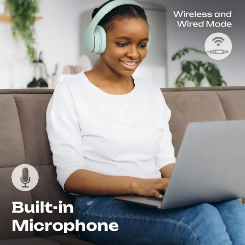 Słuchawki bezprzewodowe PowerLocus P7 Mint Nauszne Bluetooth 5.3 Miętowy